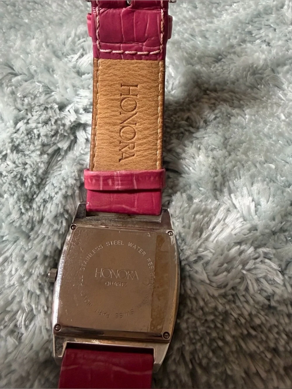 Honora Pink Mother of Pearl Stainless Steel Leather Quartz Analog Women’s Watch